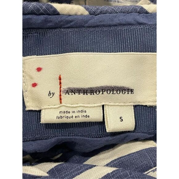 Anthropologie Striped Midi Dress in Navy and White - Picture 12 of 13